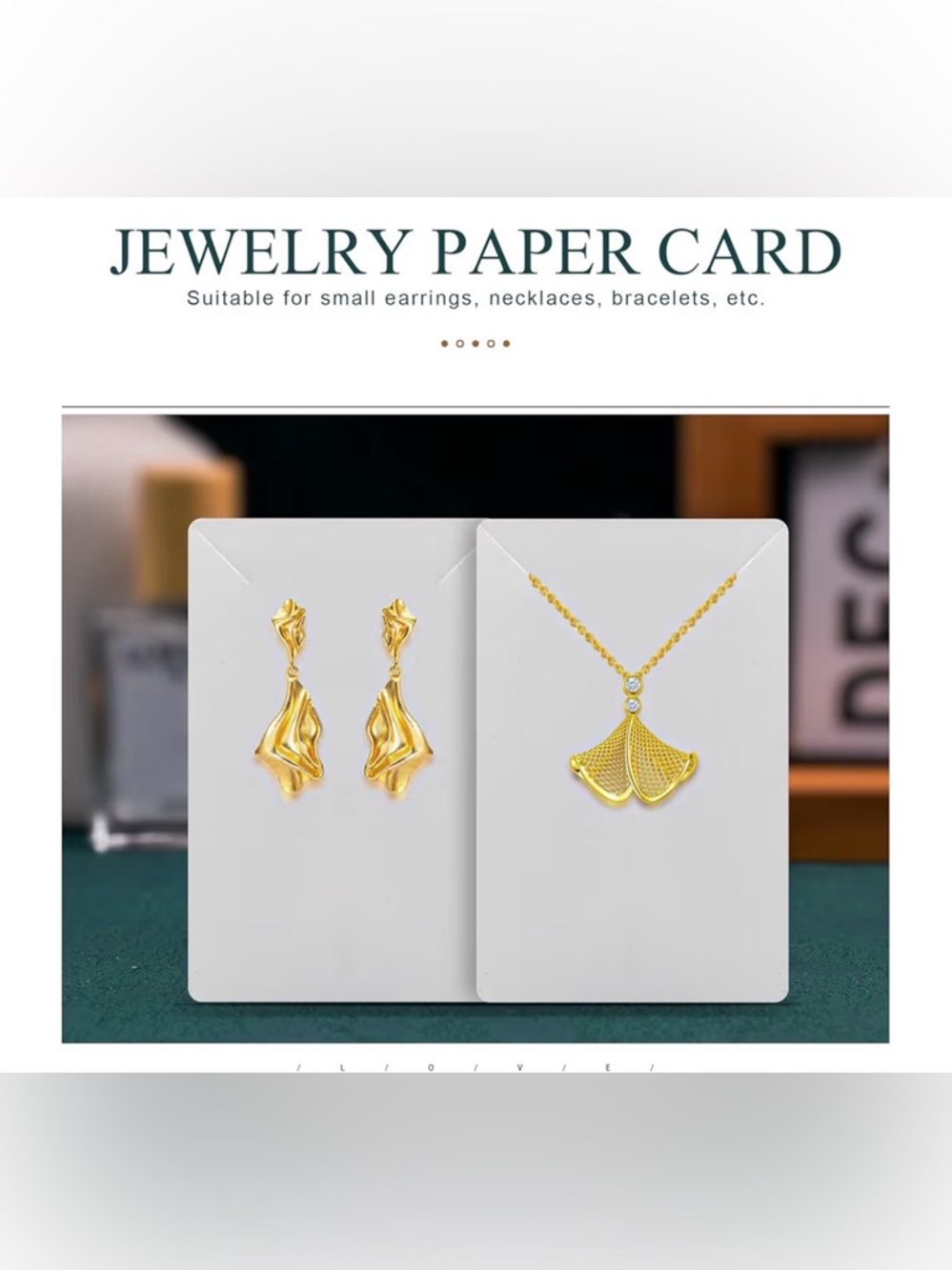 White Earring & Necklace Display Cards